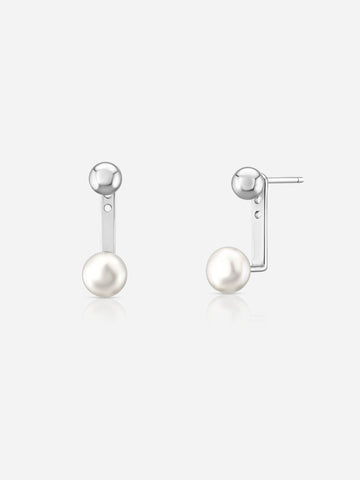 Ball Pearl Jacket Earrings