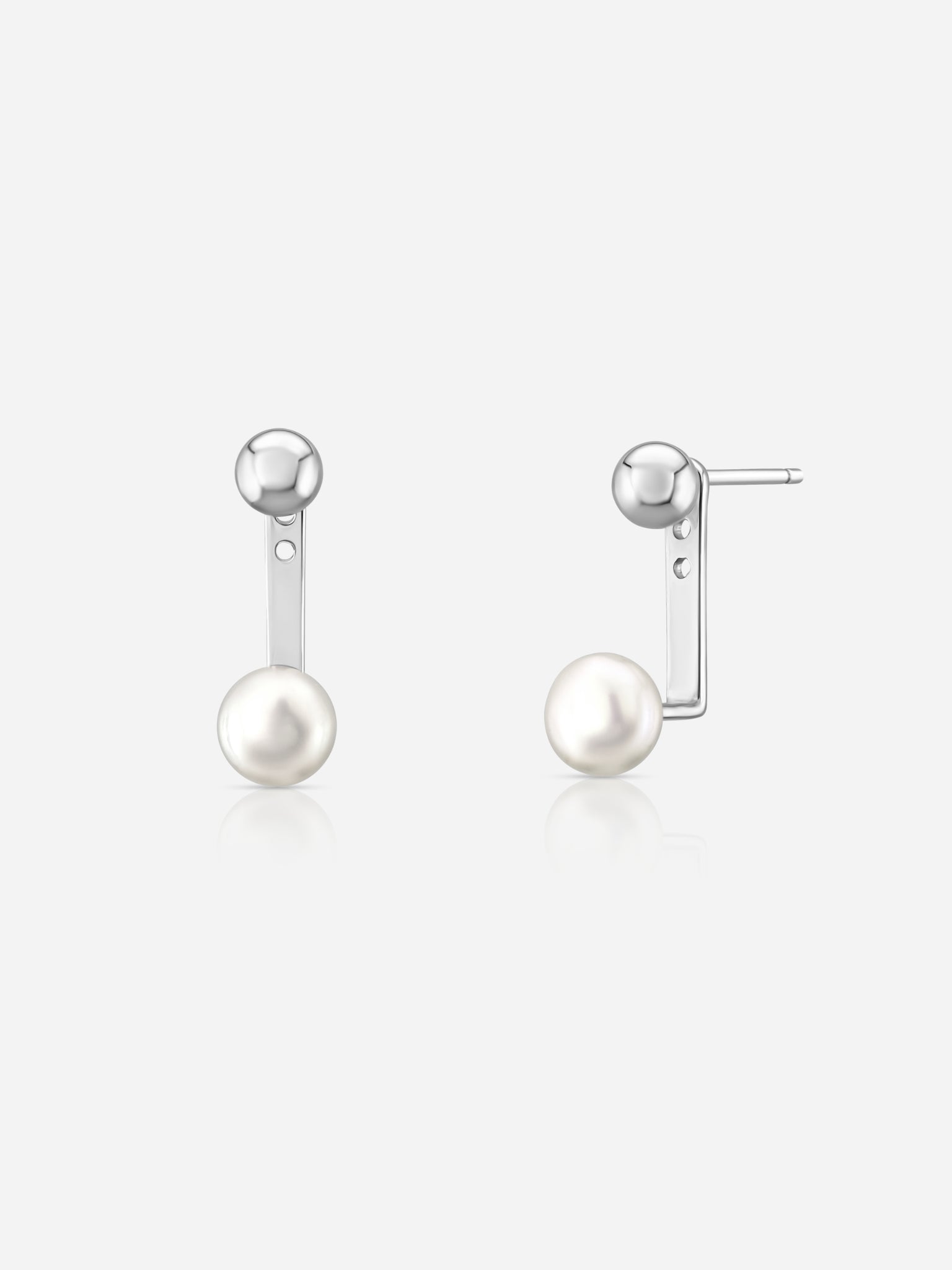 Ball Pearl Jacket Earrings