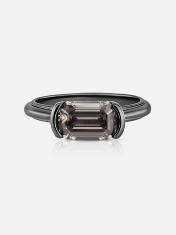 Black East West Half Bezel Ring
