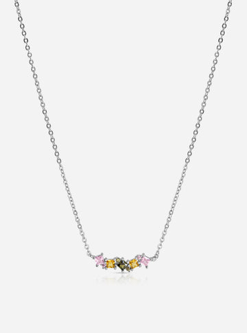 Dainty Coloured Cluster Necklace