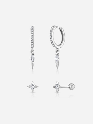Delicate Spike Duo - Silver