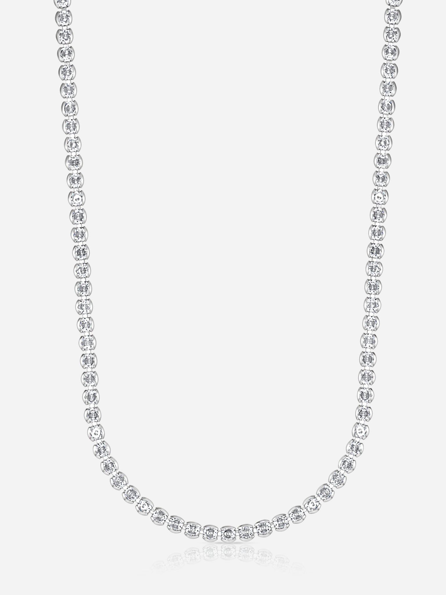 Half Bezel Tennis Necklace