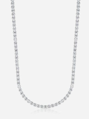 Half Bezel Tennis Necklace