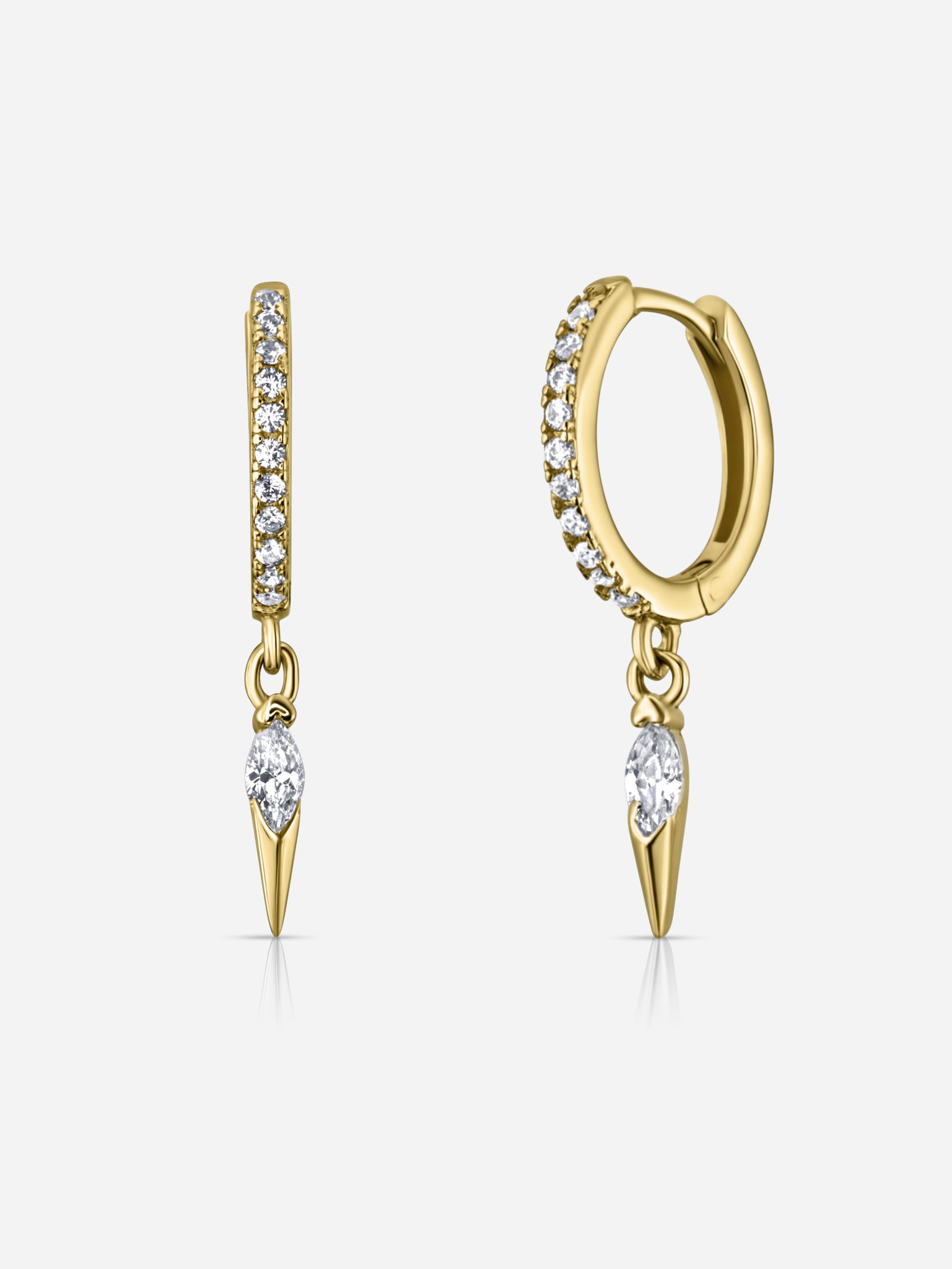 Marquise Spike Huggies - Gold