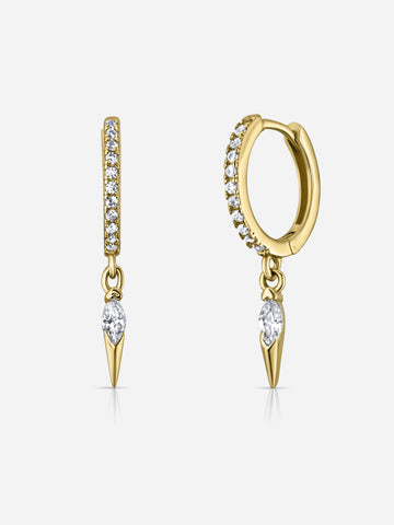 Marquise Spike Huggies - Gold