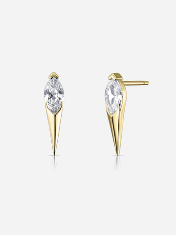 Marquise Spike Studs - Gold