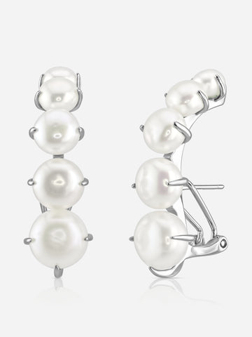 Pearl Stack Orbital Earrings