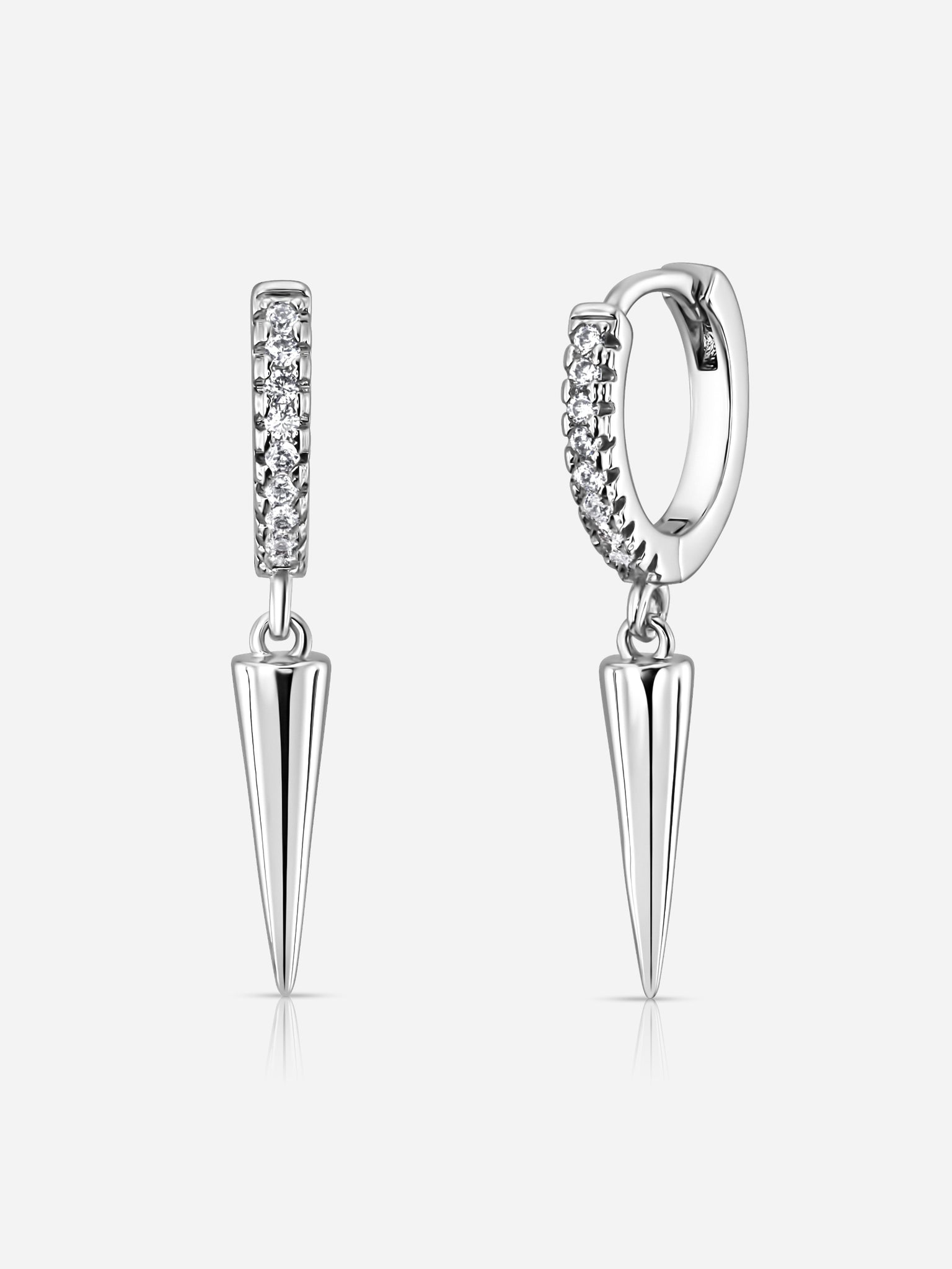 Spike Drop Pavé Huggies