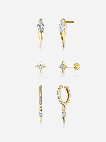 Spike Stack Trio - Gold