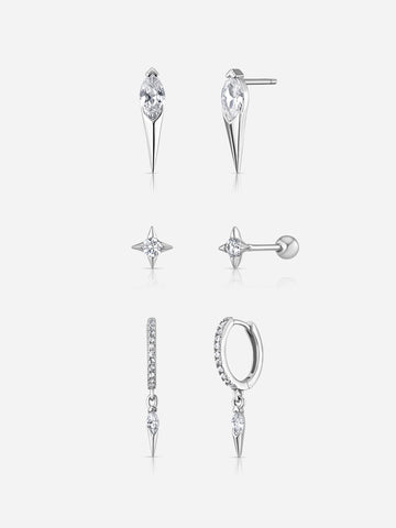 Spike Stack Trio - Silver