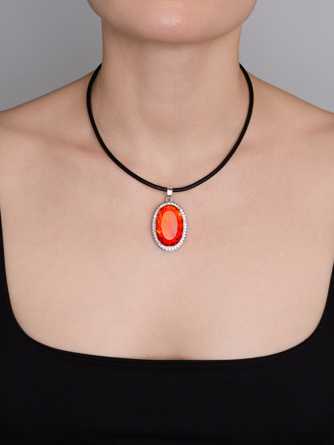 Ember Halo Pendant Choker