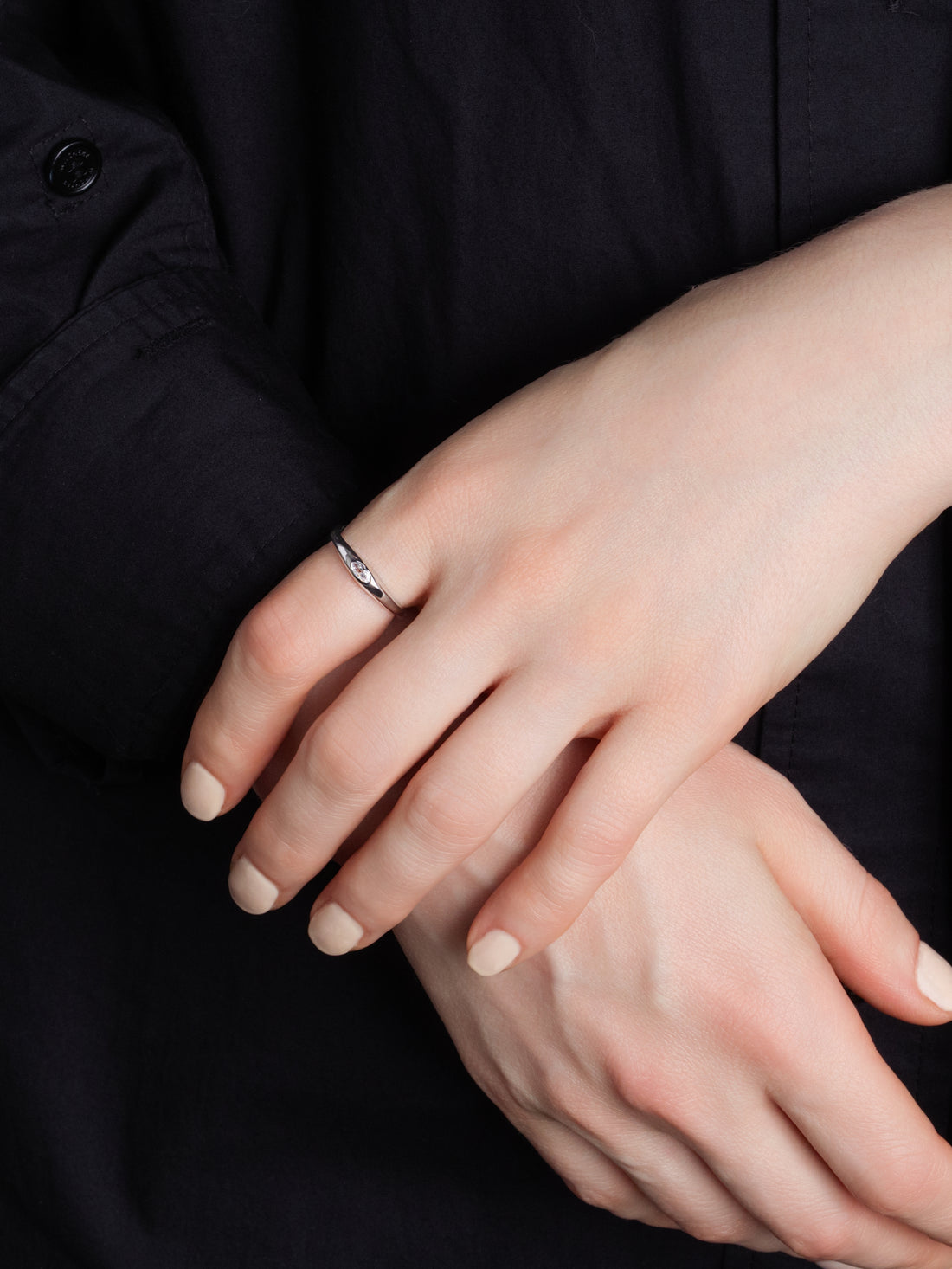 Fluid Marquise Inlay Ring