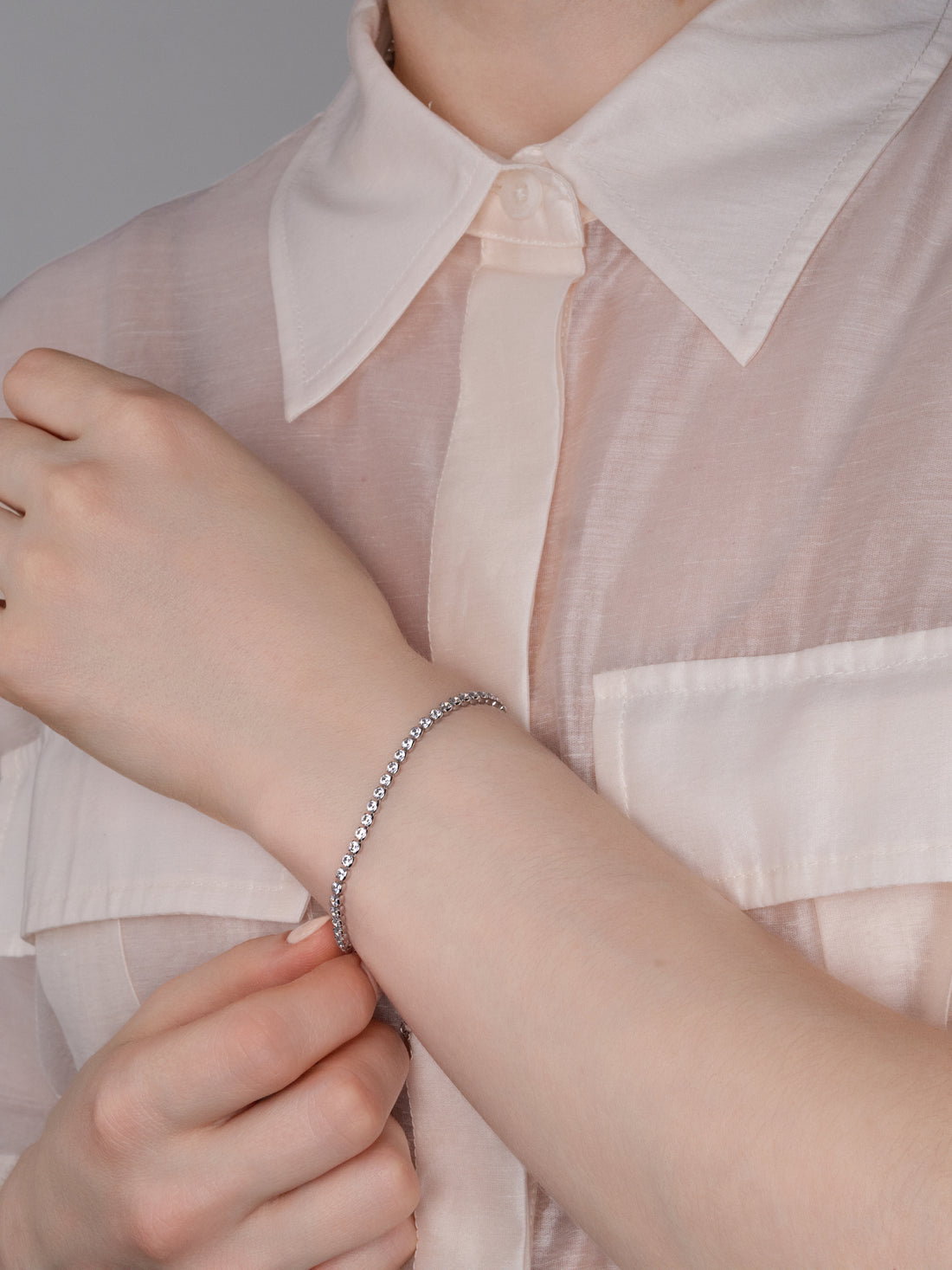 Half Bezel Tennis Bracelet