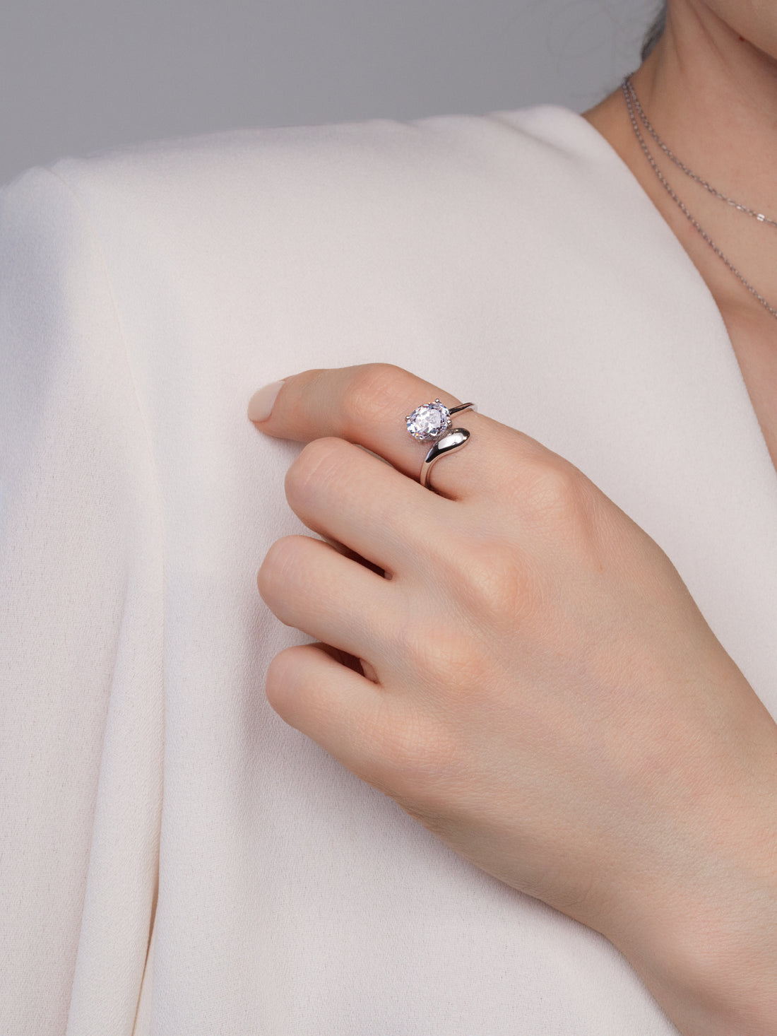 Fluid Oval Cut Wrap Ring