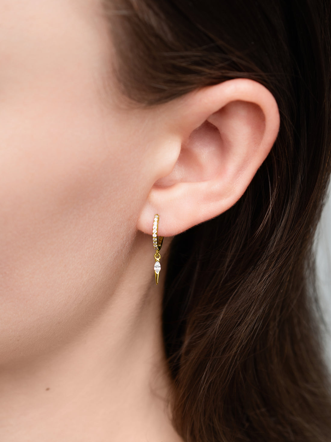 Marquise Spike Huggies - Gold