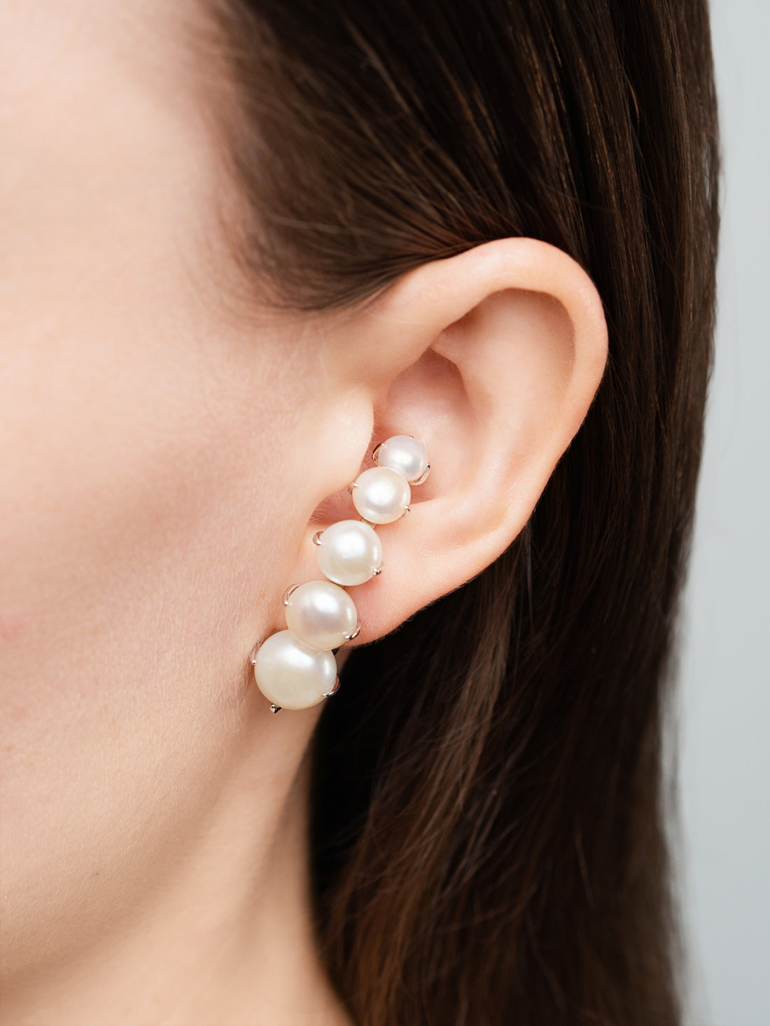 Pearl Stack Orbital Earrings