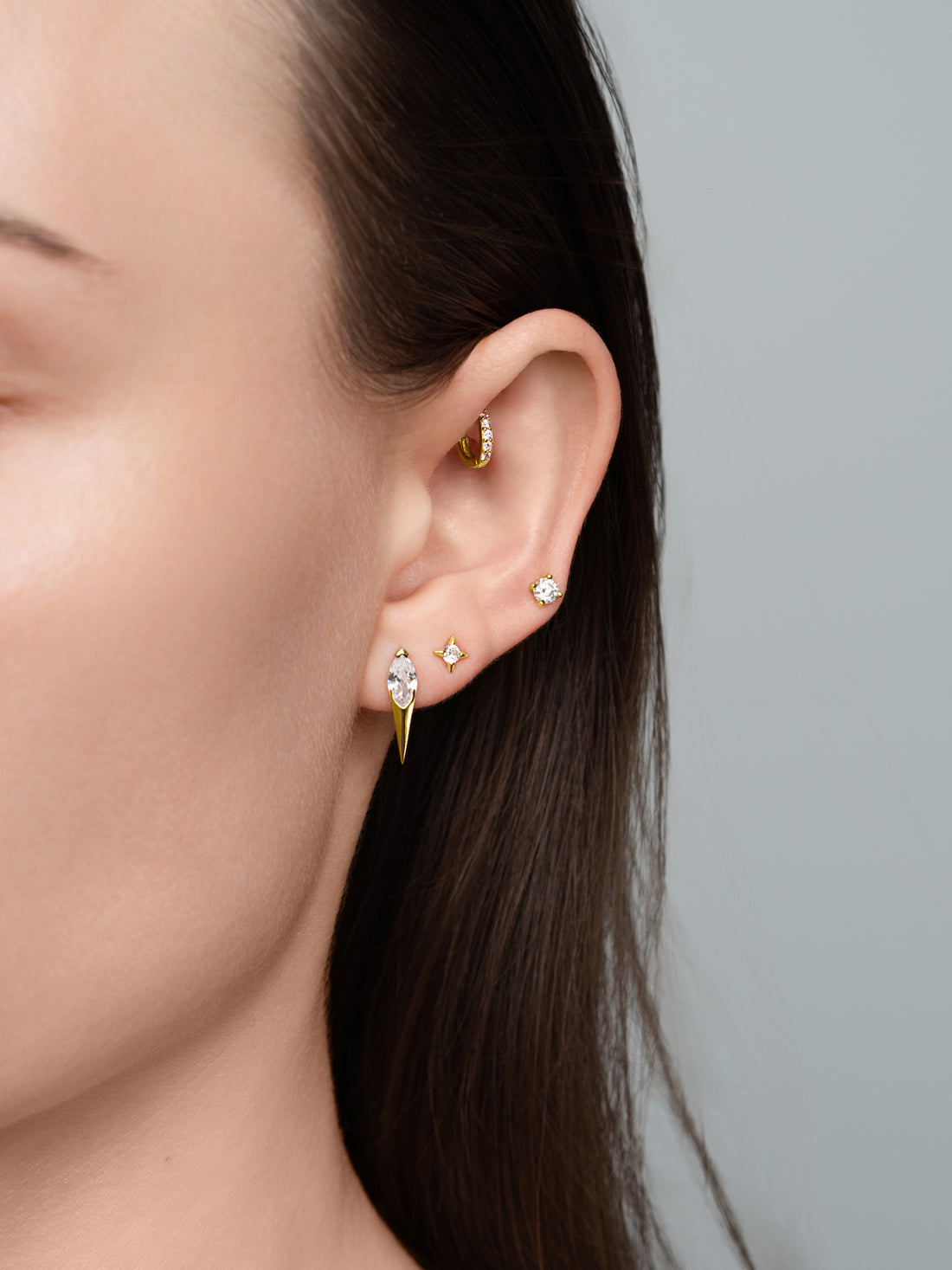 Sculptural Spike Duo - Gold