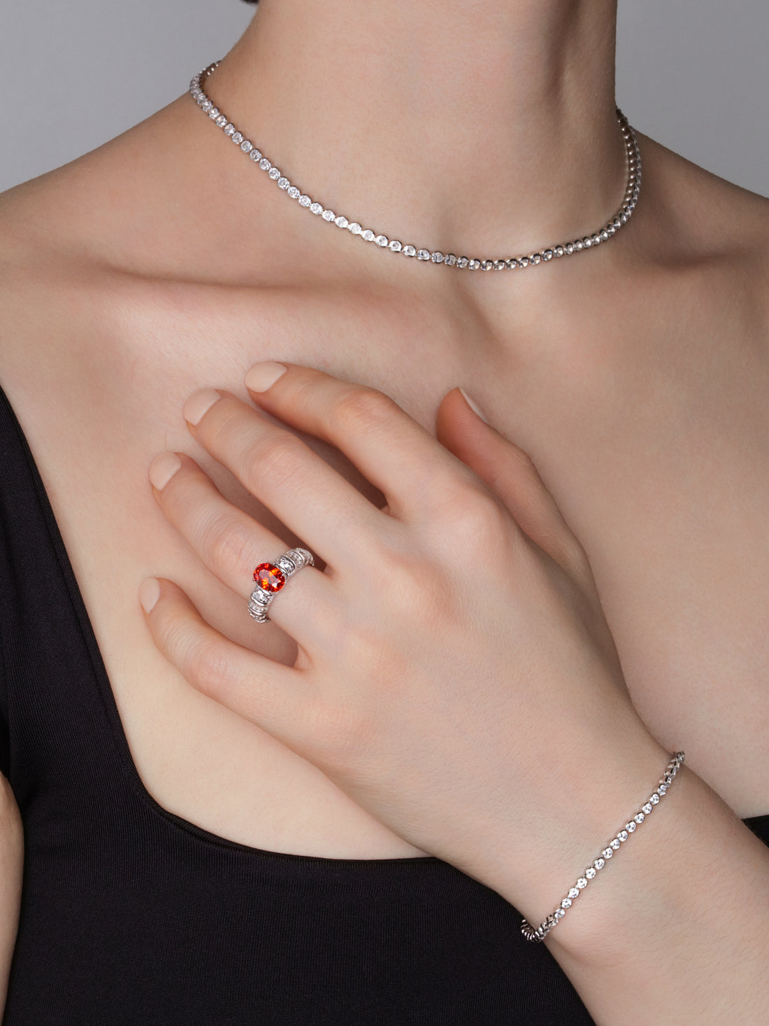 Ember Orange Deco Ring